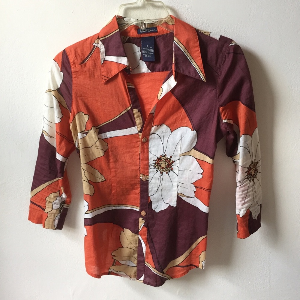 EARL JEAN Floral Button Down Shirt